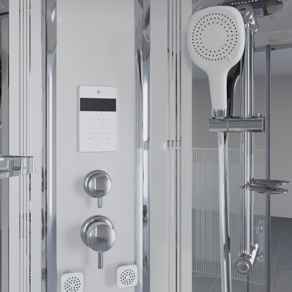 Душевая кабина Niagara Ultra NG-709-01 (100х100х220) высокий поддон(48см),стекло прозрачное с рисунком,4 места