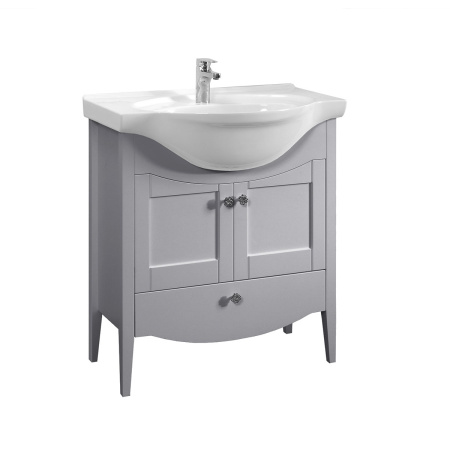 Тумба под умывальник Belux Афины напольная 75-01, железный серый матовый