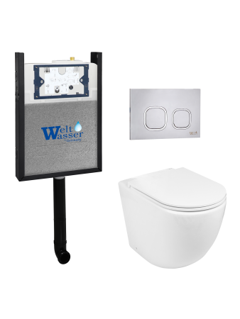 Комплект инсталляции с унитазом Weltwasser AMBERG 404 + MERZBACH 002 GL-WT + AMBERG RD-MT CR