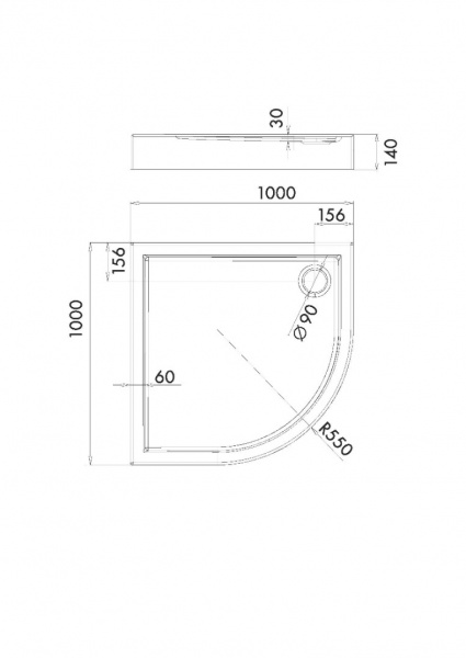 Душевой поддон iRegio Hyppe LDBR2165 100х100х14 см