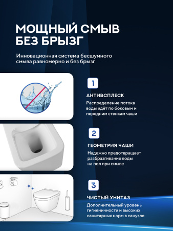 Унитаз подвесной безободковый Amore di Mare Tassaro Tornado P202MW-T Matte White, прямоугольный белый матовый, антивсплеск, фарфоровый, быстросъемное сиденье дюропласт с крышкой микролифт