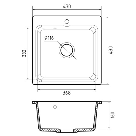 Кухонная мойка Reflexion Base RX0743BE, бежевый