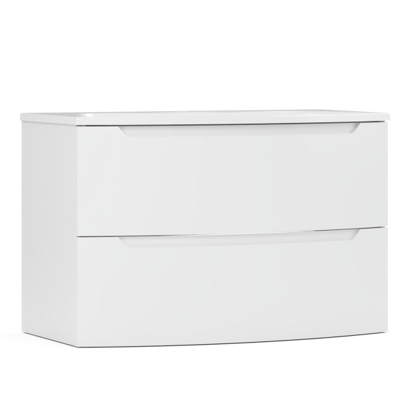 Тумба под умывальник Belux подвесная Ганновер 90-02, белый глянцевый
