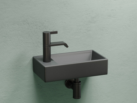 Умывальник подвесной прямоугольный Ceramicanova Element 407*217*100, темный антрацит матовый, CN6051RMDH