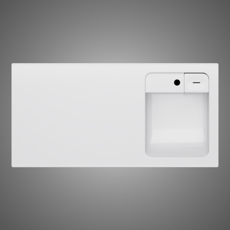 M85AWPR1001WG X-Joy, Раковина над стиральной машиной AM.PM, литьевой мрамор, правая, 100 см, белый глянец