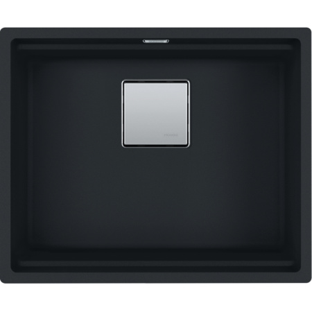 Кухонная мойка FRANKE 125.0696.195 из материала Fragranite KNG 110-52, черный матовый (в комплекте стоп-вентиль, декоративная накладка квадратной формы, сифон)