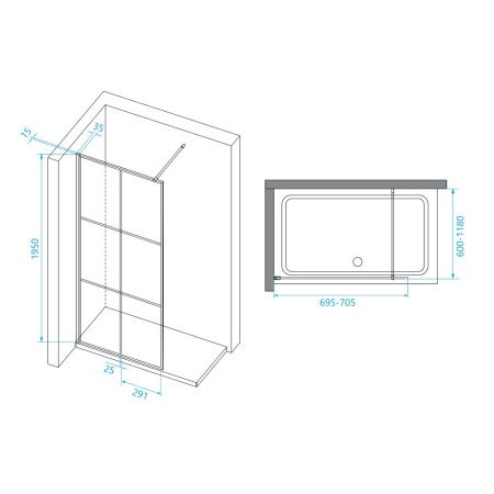 Перегородка для душа RGW WA-111B 411011107-84