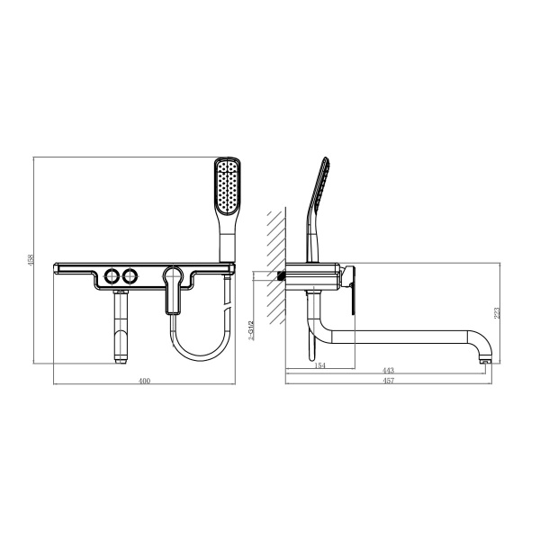 Смеситель для ванны D&K Berlin DA1443313, оранжевый