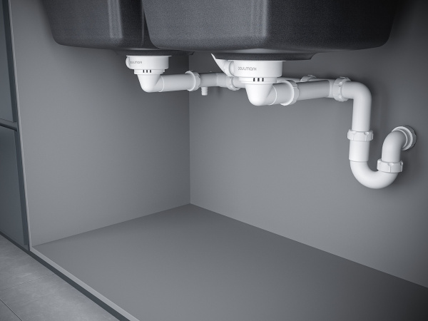 Мойка Paulmark TANDEM 80/2 PM238150-BLM 500х810х220 мм, IT-GRANIT, черный металлик