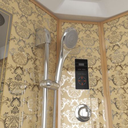 Душевая кабина Niagara Luxe NG-7744G (120x120х215) высокий поддон(50см),дверь раздвижная,стенки золото,4 места