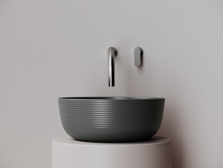 Раковина накладная круглая Ceramicanova Element 356*356*135, темный антрацит матовый, CN6073MDH