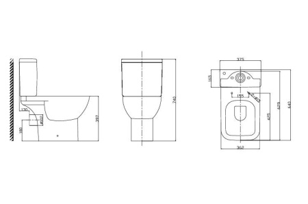 Унитаз Taliente Elegia Vortex EG25065 напольный с бачком