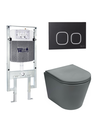 Комплект инсталляции с унитазом Weltwasser AMBERG 497 ST + SALZBACH 043 MT-GR + AMBERG RD-BL