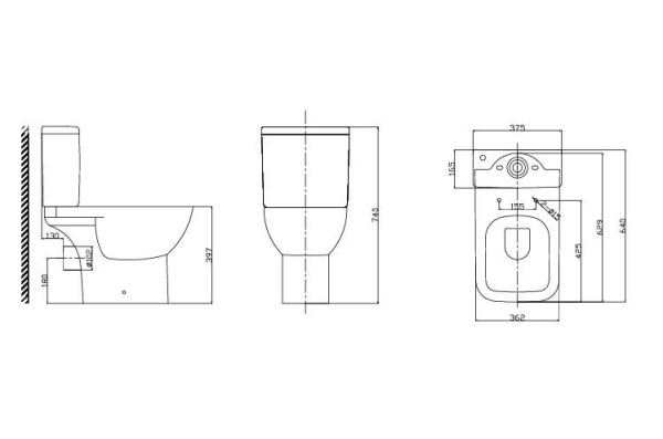 Унитаз Taliente Elegia Vortex EG25065 напольный с бачком