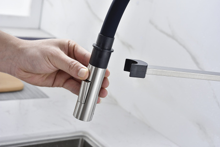 Смеситель для кухни Paulmark HALT Ha214021-Ni, никель