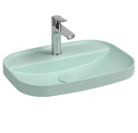 Раковина полувстраиваемая ISVEA Infinity 55 прямоугольная 55см, цвет мятно-зеленый матовый 10NF50055SV-2T