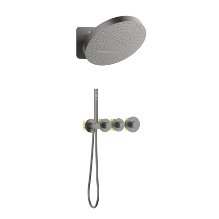 Встраиваемая душевая система с термостатом TIMO Saona SX-2329/18SM, черное золото