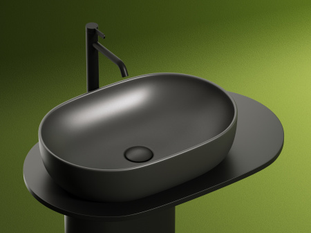 Умывальник чаша накладная овальная Ceramicanova Element 600*415*135мм, Темный антрацит матовый, CN6047MDH