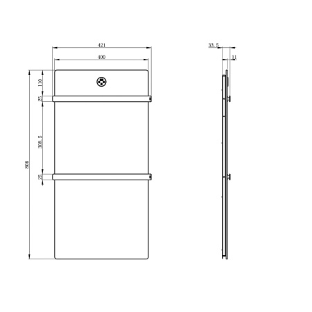 Полотенцесушитель электрический с греющей плитой Серый мрамор WONZON & WOGHAND, Темный графит (WW-A502-GM)