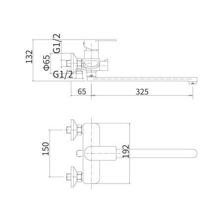 Смеситель для ванны FASHUN A52219, сатин