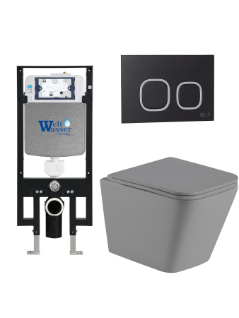 Комплект инсталляции с унитазом Weltwasser AMBERG 497 + GELBACH 041 MT-GR + AMBERG RD-BL