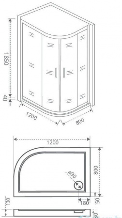 Душевой уголок Good Door PANDORA R-120-С-CH прозрачное стекло