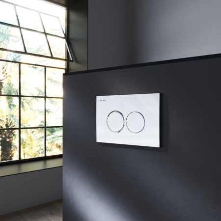 IS100151.701700 Инсталляция MasterFit с клавишей L глянц хром с подвесным унитазом Spirit V2.0 FlashClean с сиденьем