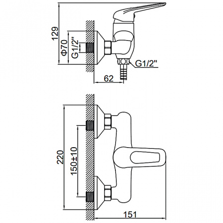 Смеситель для душа Ledeme H48 L2048