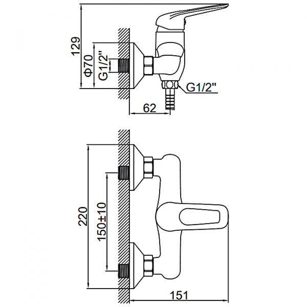 Смеситель для душа Ledeme H48 L2048