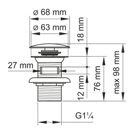 Донный клапан WasserKRAFT Mindel A153