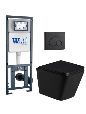 Комплект инсталляции с унитазом Weltwasser MARBERG 410 + GELBACH 043 GL-BL + MAR 410 RD MT-BL