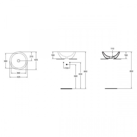 Умывальник-чаша Ideal Standard Strada K078301 42.5x42.5 см