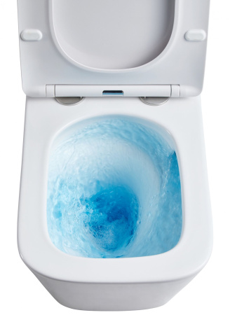 Унитаз подвесной Azario Teramo 490х345х355 безободковый,  квадратный с системой антивсплеск (Торнадо) в комплекте с сидением микролифт (AZ-0052-UQ)