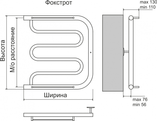 Полотенцесушитель Terminus Фокстрот 600х700