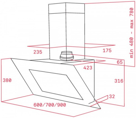 Кухонная вытяжка TEKA DVT 950 W белая