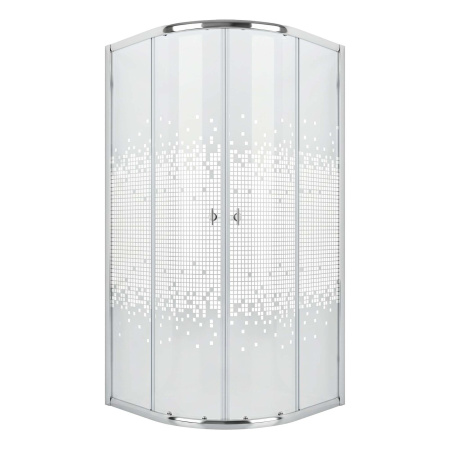 Душевое ограждение Niagara Eco NG-1001-14 (90х90х190) четверть круга,раздвижное,хром,стекло мозаика,1 место