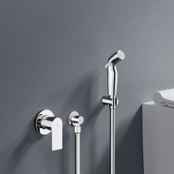 477510000 Apollo Смеситель Damixa монтируемый в стену с гигиеническим душем, хром