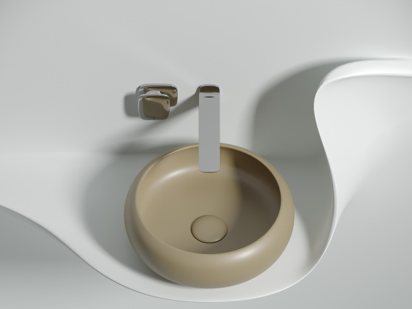 Умывальник чаша накладная круглая Ceramicanova Element 360*360*120мм, Капучино матовый, CN6050MC