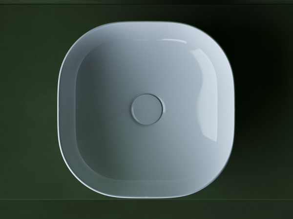 Умывальник чаша накладная квадратная Ceramicanova Element 380*380*150мм, Белый, CN5032