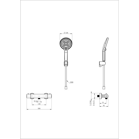 Смеситель для душа с термостатом WONZON & WOGHAND, Темный графит (WW-B2012-A-BGG)