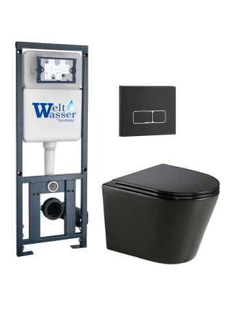 Комплект инсталляции с унитазом Weltwasser MARBERG 410 + SALZBACH 043 GL-BL + MAR 410 SE MT-BL