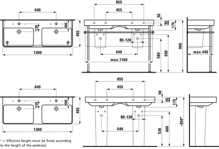 Умывальник Laufen Pro S 8149660001361 120x46.5x17.5