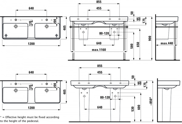 Умывальник Laufen Pro S 8149664001081 120x46.5x17.5