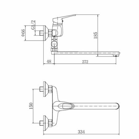 Смеситель для ванны FASHUN A2113, хром