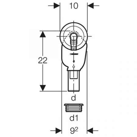 Сифон внутристенный для стиральной/посудомоечной машины Geberit 152.235.21.1