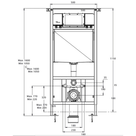 Инсталляция Azario для подвесного унитаза 3/6л. (AZ-8010-1000)