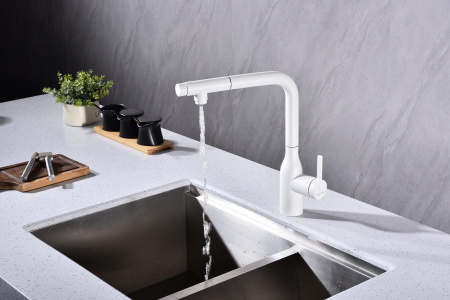 Смеситель для кухни Paulmark VIPER Vi213105-431(WH), белый матовый