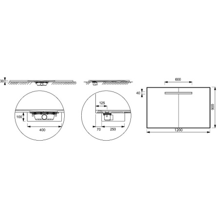 Душевой поддон Jacob Delafon Surface 120x90 E62628-SS2 из неокварца, белый гипс