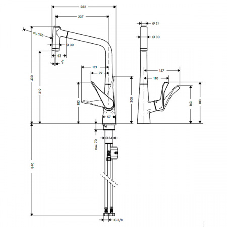 Смеситель для мойки Hansgrohe Metris 14820800