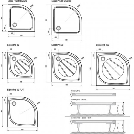 Душевой поддон Ravak Elipso Pro-90 Chrome белый